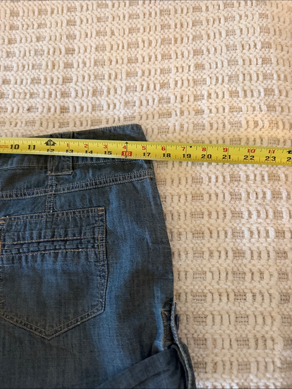 Mossimo Supply Co Lowest Rise Denim Shorts Juniors Size 13 Cuffed - Picture 4 of 4